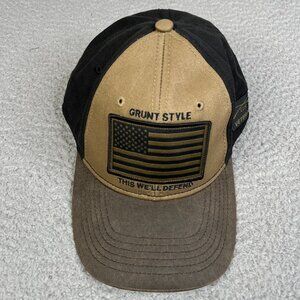 Grunt Style Cap Hat This We'll Defend Snapback Flag American USA Flag Veteran